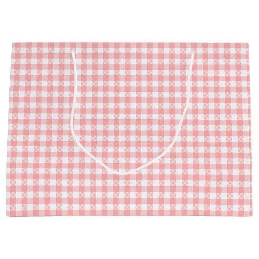 Pink Gingham Große Geschenktüte (Vorderseite)