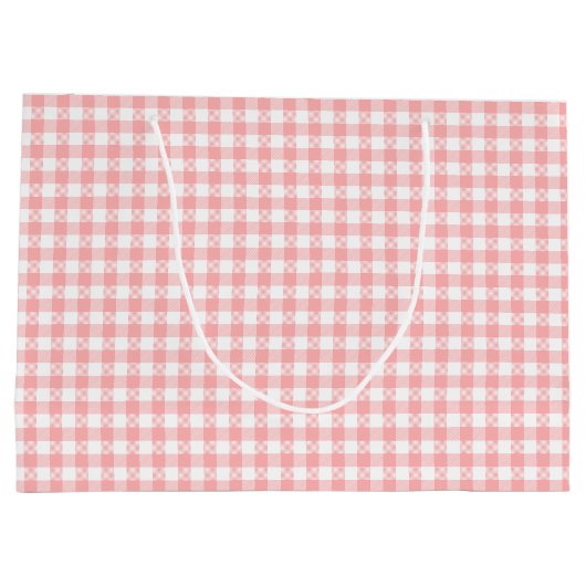 Pink Gingham Große Geschenktüte (Rückseite)