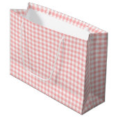 Pink Gingham Große Geschenktüte (Vorderseite Schrägansicht)