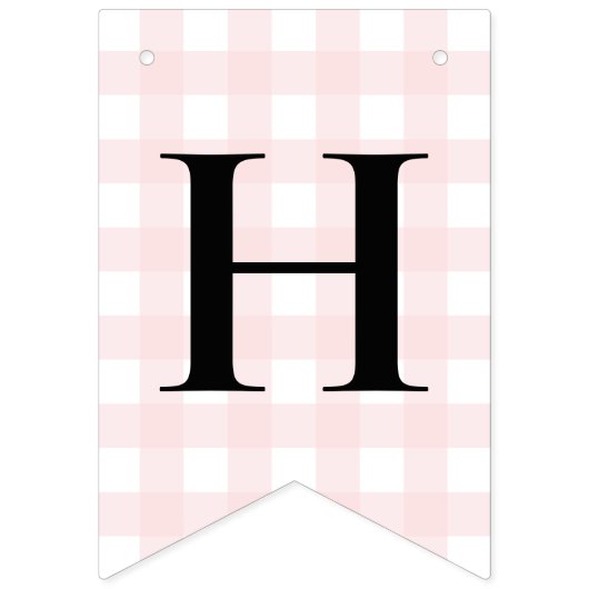 Pink Gingham Happy Birthday Bunting Banner (Zweite Fahne)