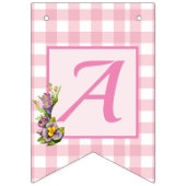 Pink Gingham Happy Birthday Wimpelkette (Dritte Fahne)