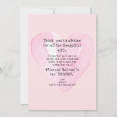 Pink Gingham Heart Funny Baby Danke (Rückseite)