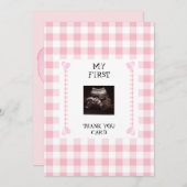 Pink Gingham Heart Funny Baby Danke (Vorne/Hinten)