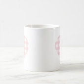 Pink Gingham Heart Kaffeetasse (Mittel)