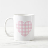 Pink Gingham Heart Kaffeetasse (Links)