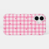 Pink Gingham Heart Phone Case iPhone 16 Hülle (Rückseite (Horizontal))