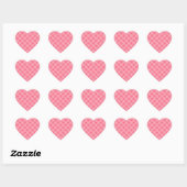 Pink Gingham Heart Stickers (Blatt)