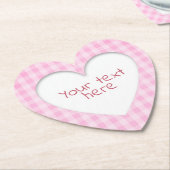 Pink Gingham Heart Untersetzer (angewinkelt)