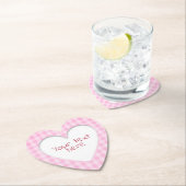 Pink Gingham Heart Untersetzer (Vor Ort)
