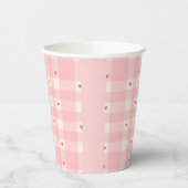 Pink Gingham Hearts Valentine  Pappbecher (Links)