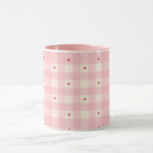 Pink Gingham Hearts Valentine  Tasse (Zentrum)
