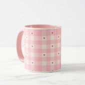 Pink Gingham Hearts Valentine  Tasse (Vorderseite Links)