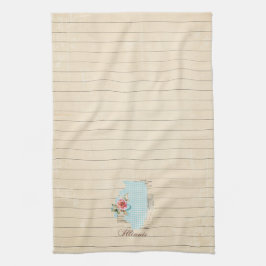 Pink Gingham Illinois Staat Pattern Küchentuch