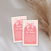 Pink Gingham Kariert Arch Books für Babydusche Begleitkarte