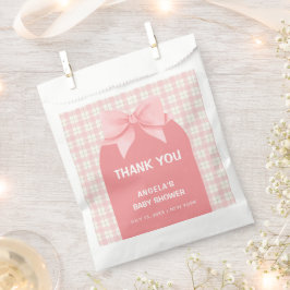 Pink Gingham Kariert Arch Bow Baby Dusche Vielen D Geschenktütchen
