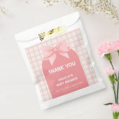 Pink Gingham Kariert Arch Bow Baby Dusche Vielen D Geschenktütchen (Versiegelt)