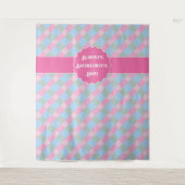 Pink gingham kariert Bachelorette Tapestry Wandteppich (Vorderseite)