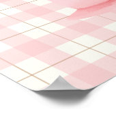 Pink Gingham Kariert Bow Girl Baby Dusche Willkomm Poster (Ecke)
