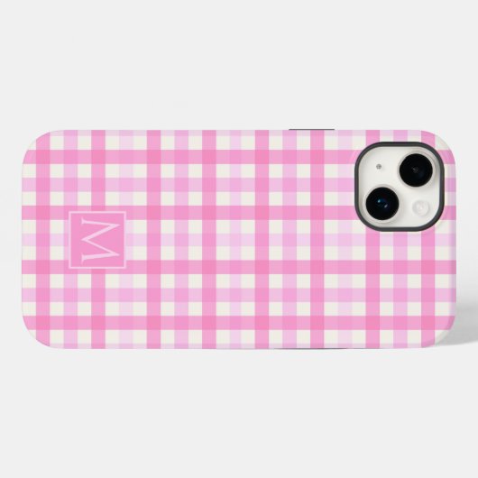 Pink Gingham Kariert Checkered Pattern Case-Mate iPhone Hülle (Rückseite (Horizontal))