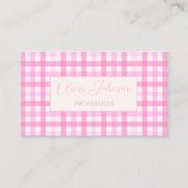 Pink Gingham Kariert Checkered Pattern Visitenkarte (Vorderseite)