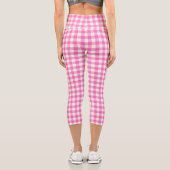 Pink Gingham Kariert Cotattcore Capri Leggings (Rückseite)
