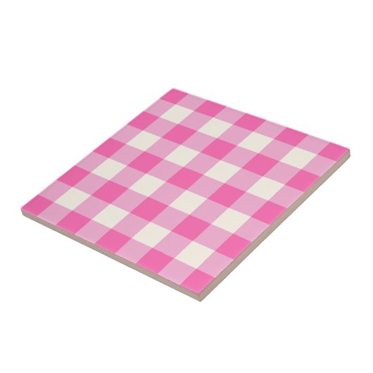 Pink Gingham Kariert Cotattcore Fliese (Seite)