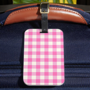 Pink Gingham Kariert Cotattcore Gepäckanhänger