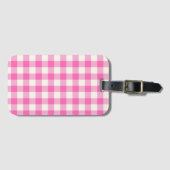 Pink Gingham Kariert Cotattcore Gepäckanhänger (Vorderseite (Horizontal))