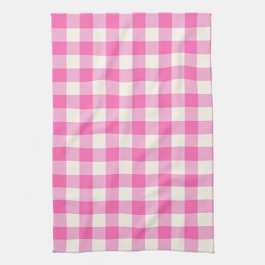 Pink Gingham Kariert Cotattcore Geschirrtuch (Vertikal)