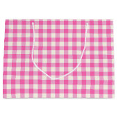 Pink Gingham Kariert Cotattcore Große Geschenktüte (Vorderseite)