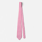 Pink Gingham Kariert Cotattcore Krawatte (Vorderseite)