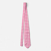 Pink Gingham Kariert Cotattcore Krawatte (Rückseite)