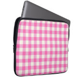 Pink Gingham Kariert Cotattcore Laptopschutzhülle (Vorne Rechts)