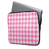 Pink Gingham Kariert Cotattcore Laptopschutzhülle (Vorderseite Links)