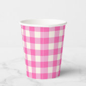 Pink Gingham Kariert Cotattcore Pappbecher (Rechts)