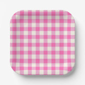 Pink Gingham Kariert Cotattcore Pappteller (Vorderseite)