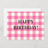 Pink Gingham Kariert Cotattcore Postkarte (Vorne/Hinten)