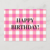 Pink Gingham Kariert Cotattcore Postkarte (Vorderseite)