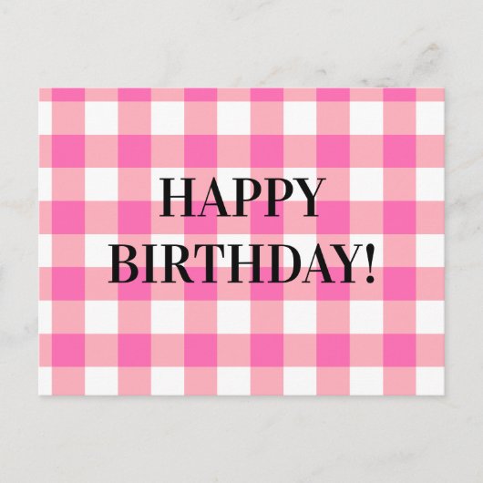 Pink Gingham Kariert Cotattcore Postkarte (Vorderseite)