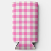 Pink Gingham Kariert Cotattcore Selters Dosenkühler (Vorderseite)