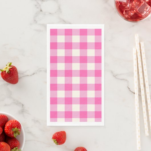 Pink Gingham Kariert Cotattcore Serviette (Beispiel)
