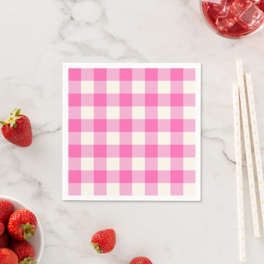 Pink Gingham Kariert Cotattcore Serviette (Beispiel)