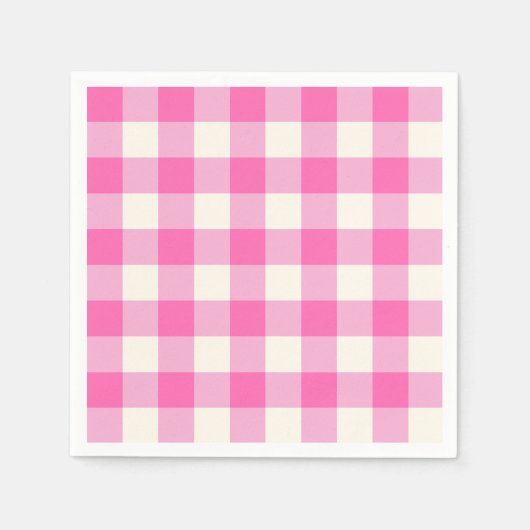 Pink Gingham Kariert Cotattcore Serviette (Vorderseite)