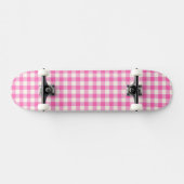 Pink Gingham Kariert Cotattcore Skateboard (Horizontal)