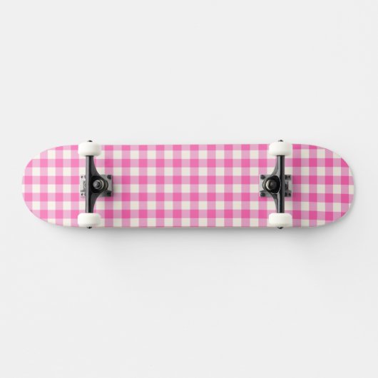 Pink Gingham Kariert Cotattcore Skateboard (Horizontal)