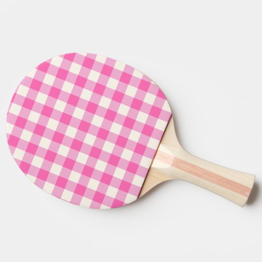 Pink Gingham Kariert Cotattcore Tischtennis Schläger (Rückseite Seitenansicht)