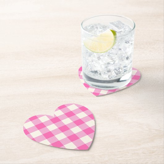 Pink Gingham Kariert Cotattcore Untersetzer (Vor Ort)