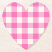 Pink Gingham Kariert Cotattcore Untersetzer (Vorderseite)