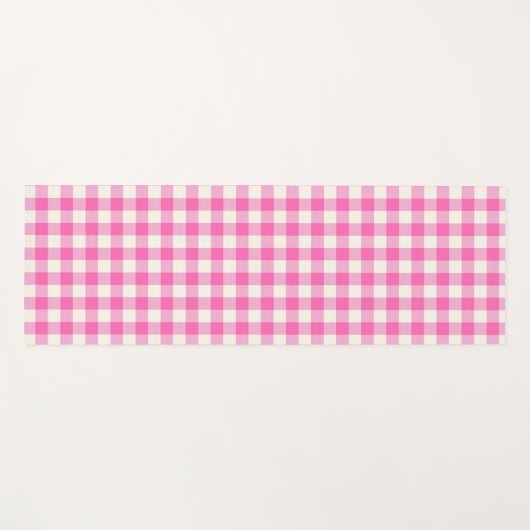 Pink Gingham Kariert Cotattcore Yogamatte (Vorderseite (Horizontal))