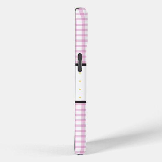 Pink Gingham Kariert Floral Monogram Case-Mate iPhone Hülle (Rückseite / Rechts)